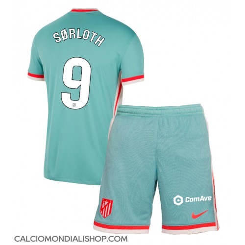 Maglie da calcio Atletico Madrid Alexander Sorloth #9 Seconda Maglia Bambino 2024-25 Manica Corta (+ Pantaloni corti)